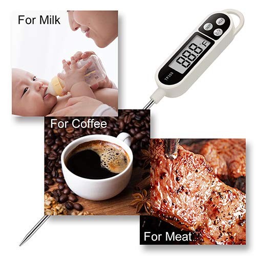 Digital Instant Read Meat Thermometer Kitchen Cooking White
