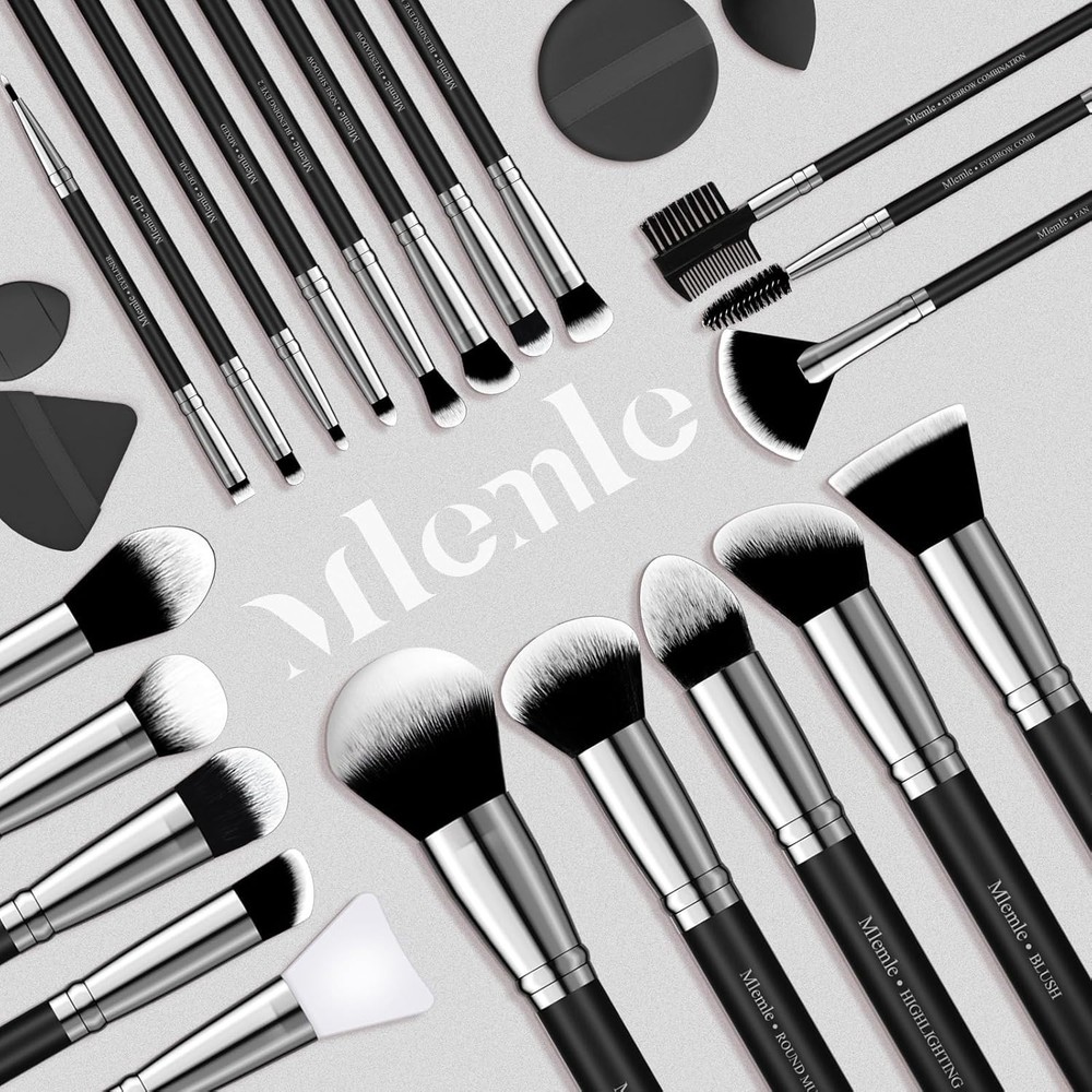Makeup Brushes Set, Mlemle Professional 25 Pcs Makeup Kit, Include Foundation Po