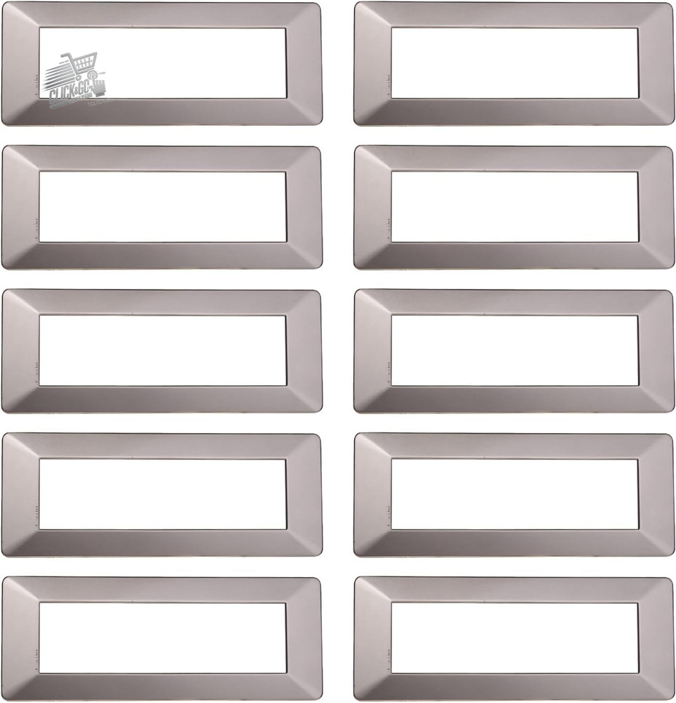 10 Compatible Vimar Plana 7 Seater Modules Plates - Titanium Color Technopolymer