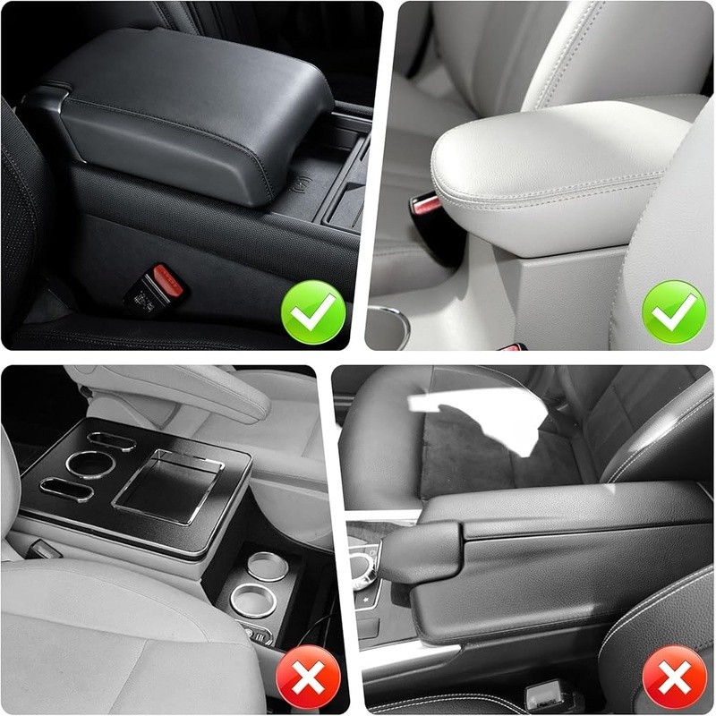 Durable Leather Armrest Pad W/ 5 Side Pockets Universal Console Protector New