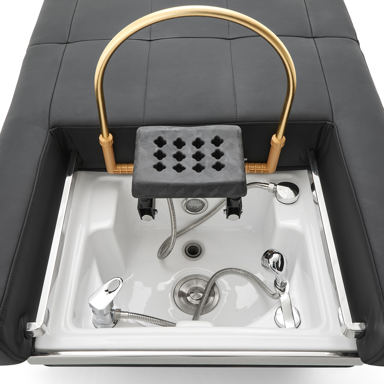 Black Shampoo Bowl Massage Bed Head Therapy Foot Bath Backwash Spa Salon Beauty