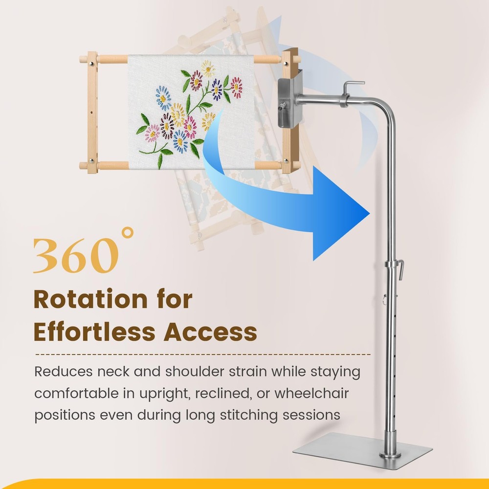 Workstand with Side Clamp, for Lowery Stand, Adjustable Cross Stitch Floor St...