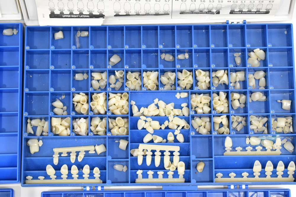 Dental Crowns Polycarbonate & Crown Forms Various Sizes in Organizer Boxes