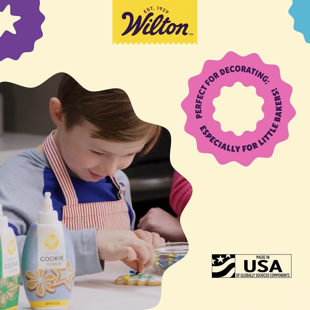 Wilton White Cookie Icing, Fast-Drying 7.5 oz Squeeze Bottle for Easy Decorating