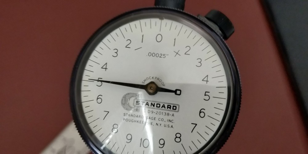 TESTED Dial Indicator: .00025" STANDARD USA D9-20138-A BACK PLUNGER