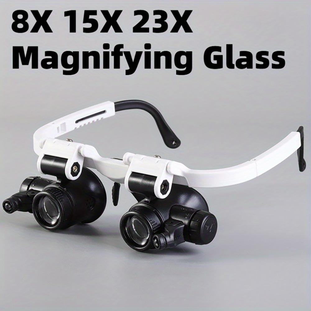 8X/15X/23X Telescopic Magnifier w/2 LED - Precision Work, Reading, Watchmaker