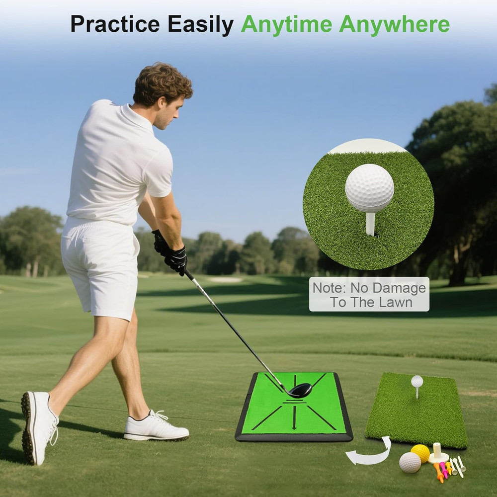 Golf Hitting Mat Extra Replaceable Golf Practice Mat for Swing Path Detection