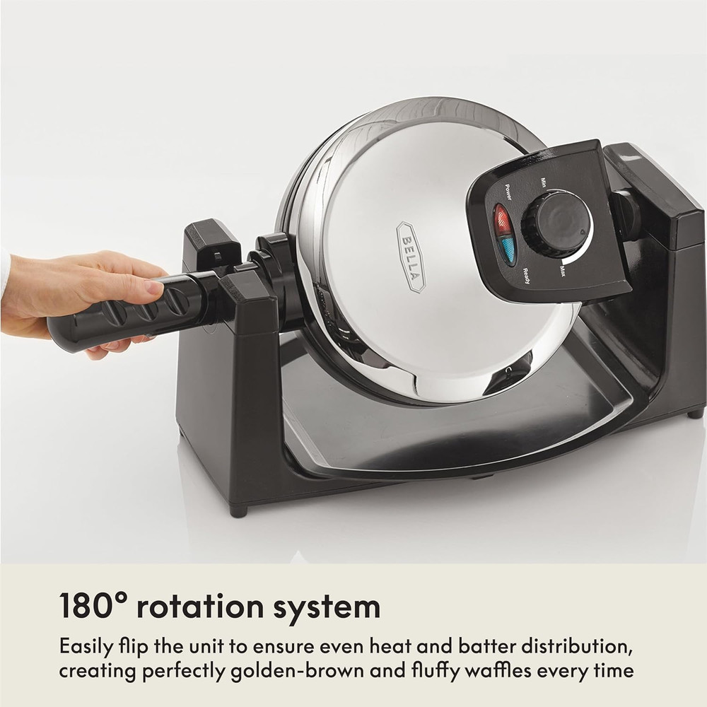 Classic Rotating Belgian Waffle Maker with Nonstick Plates, Removable Drip Tray,
