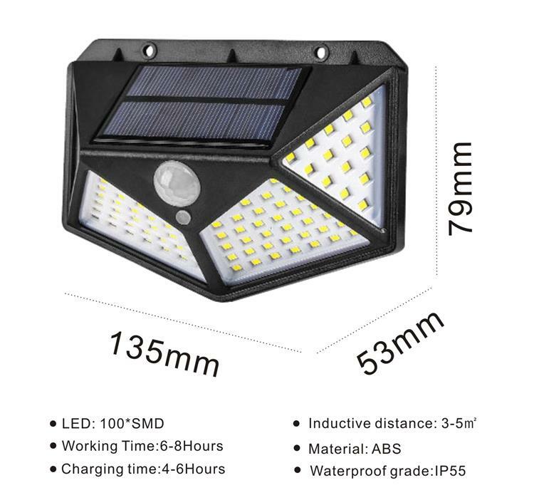 100 LED Solar Power PIR Motion Sensor Light Outdoor Waterproof (4 PACK)