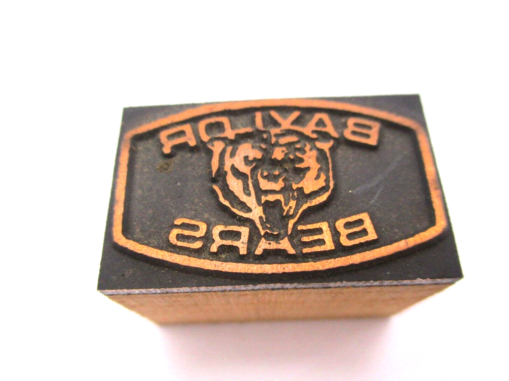 Printing Letterpress Printers Block Baylor Bears Waco, Texas