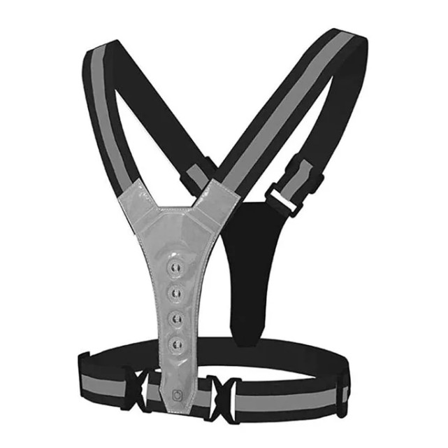 LED Reflective Running Vest High Visibility Warning Lights With Battery (2PK)