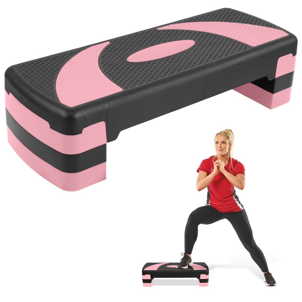 31-inch Aerobic Step Platform, Adjustable Fitness Stepper
