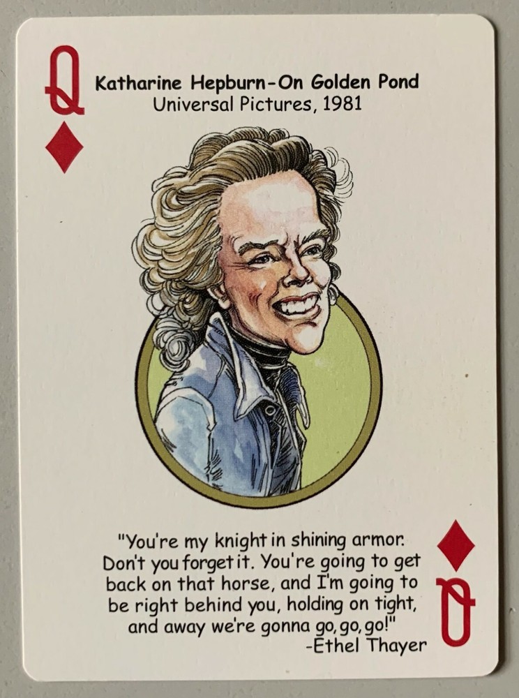 KATHARINE HEPBURN, PLAYING CARD, WOW !
