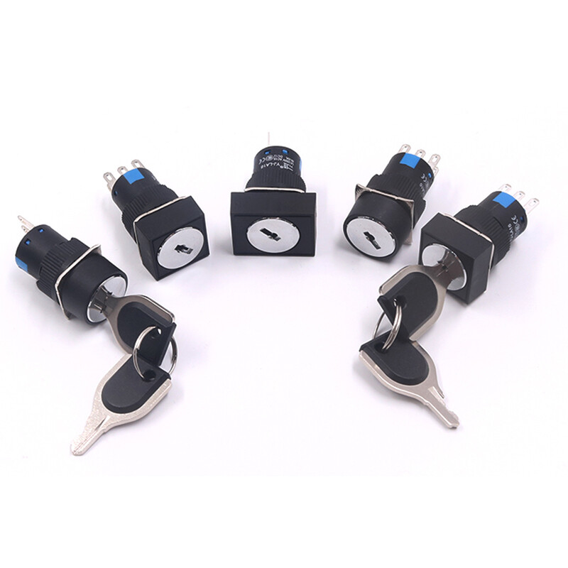 16mm Key Lock Switch Practical Durable 2/3 position ON/OFF with 2 keys 5A 250V