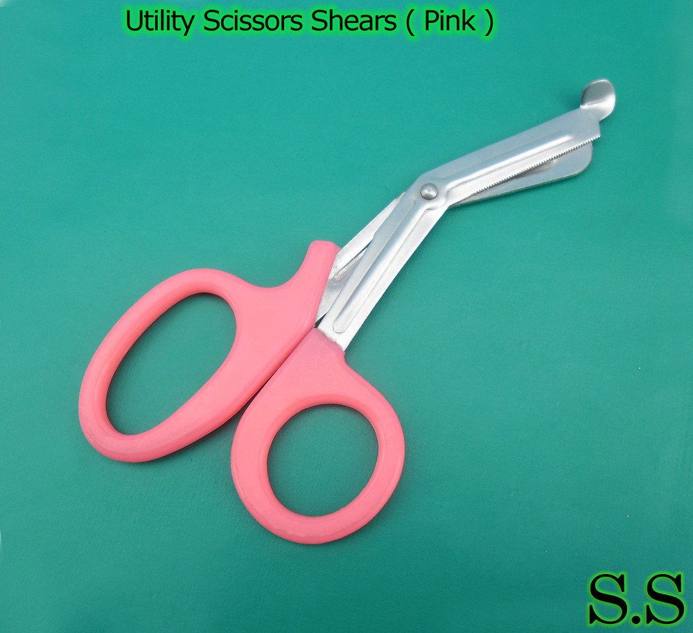 24 EMT Utility Scissors Shears 7.5" Pink Colored