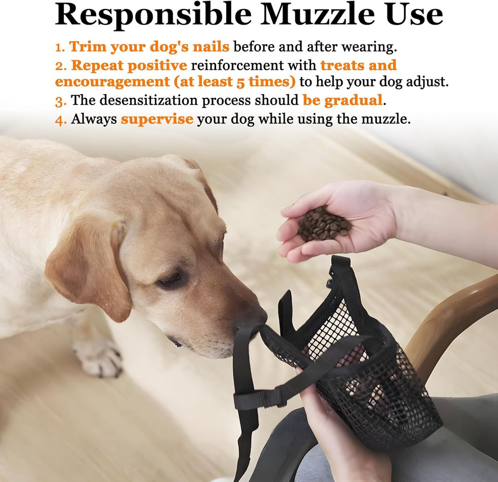 Crazy Felix Dog Muzzle, Soft Mesh Muzzle for Small Medium Large Dogs Labrador Ge
