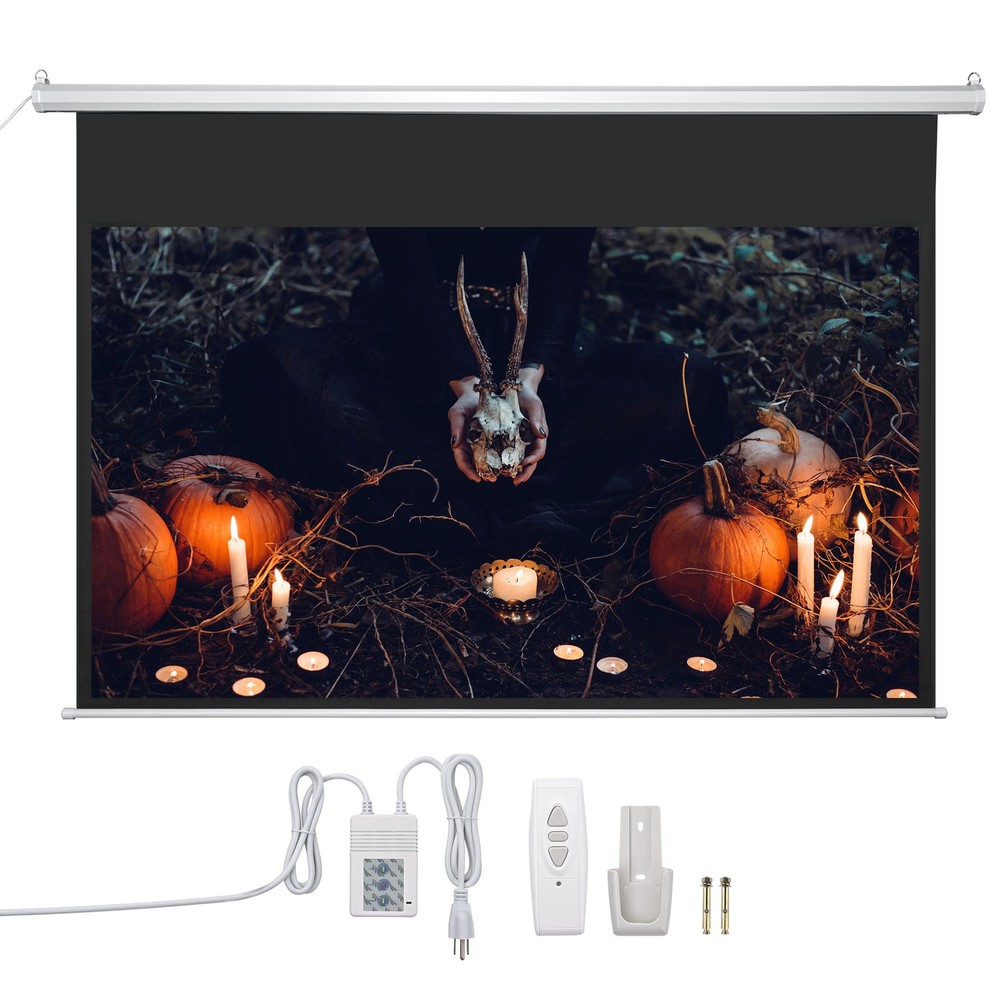 92" 16:9 Electric Auto Motorized Projector Screen Projection with Remote Control