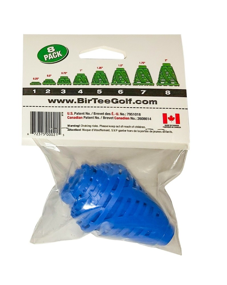 BirTee Pro Speed Winter / Mat Golf Tees - 8 Pack (Blue)
