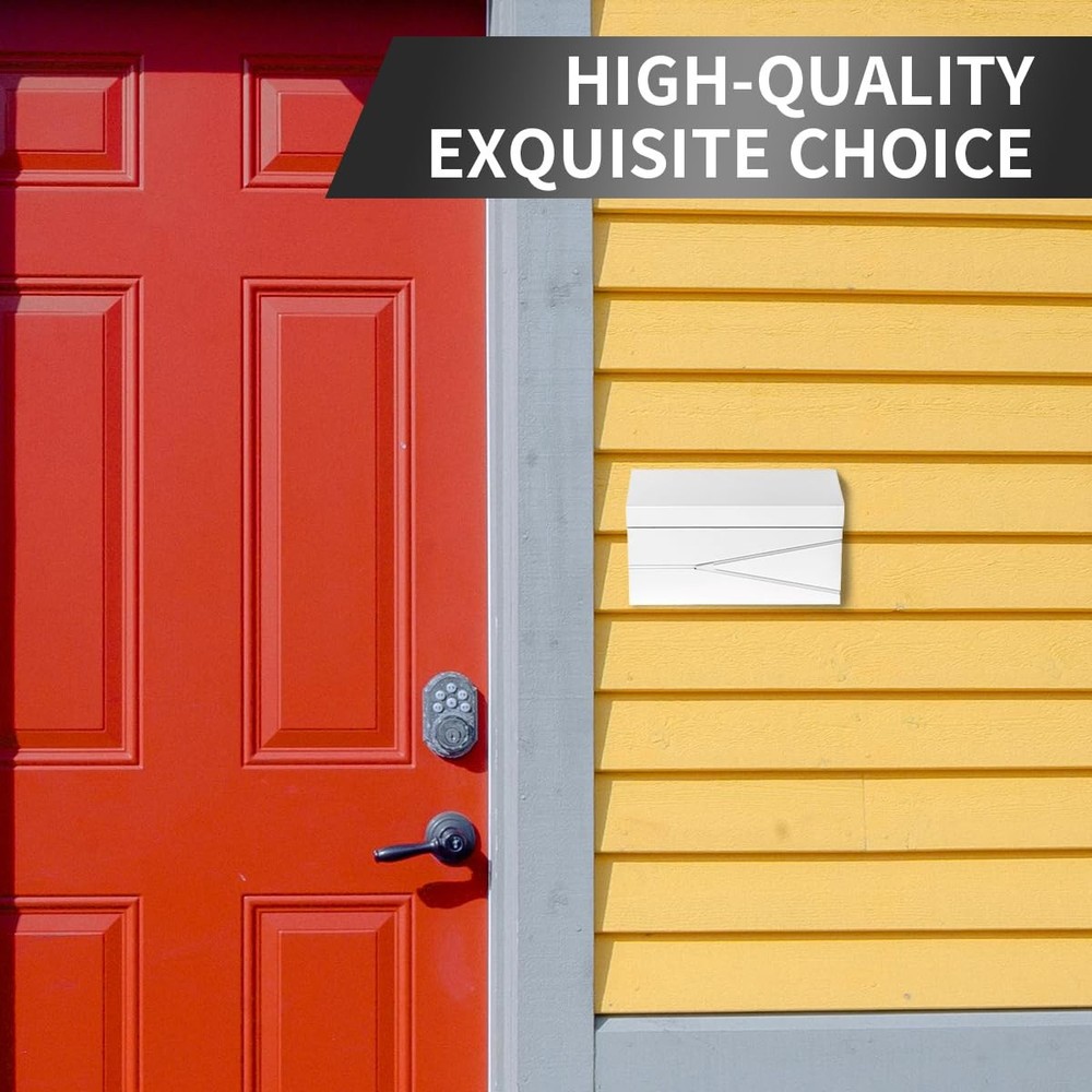 Wall Mount Mailbox, Large Capacity Mailbox for House, White