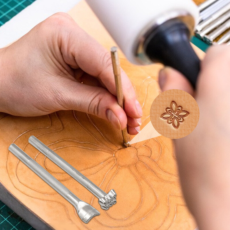 20Pcs/Set Metal Leather Pattern Stamping Tools Set Carving Printing Stamps