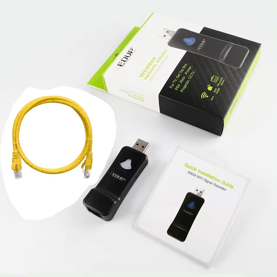 300Mbps Wireless WiFi to RJ45 Converter Adapter Ethernet Network Bridge Dongle