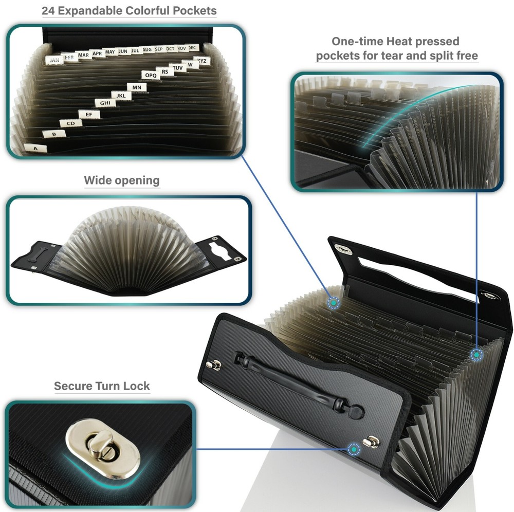 Accordian file folder organizer Expanding File folder Document holder file box