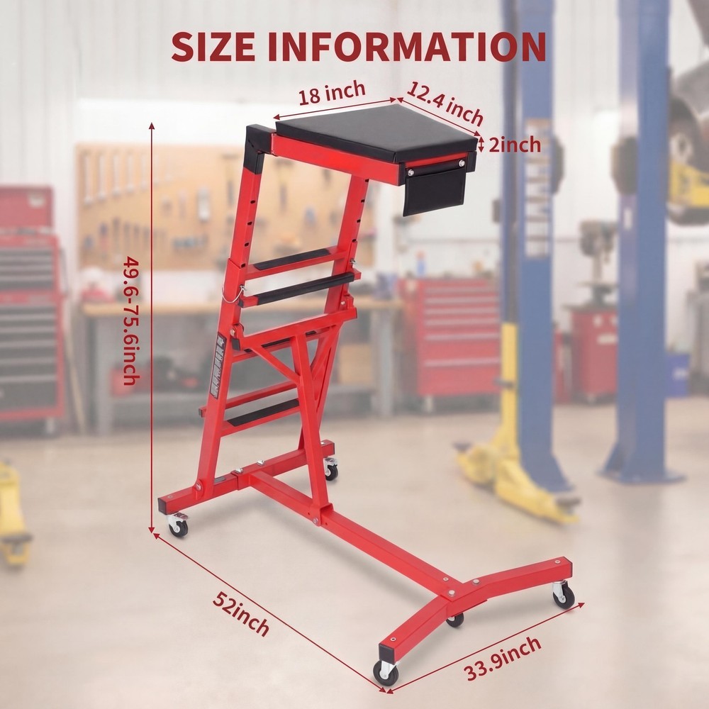 Rolling Topside Creeper for Engine Bay Work Adjustable Steel Shop Creeper 400lb
