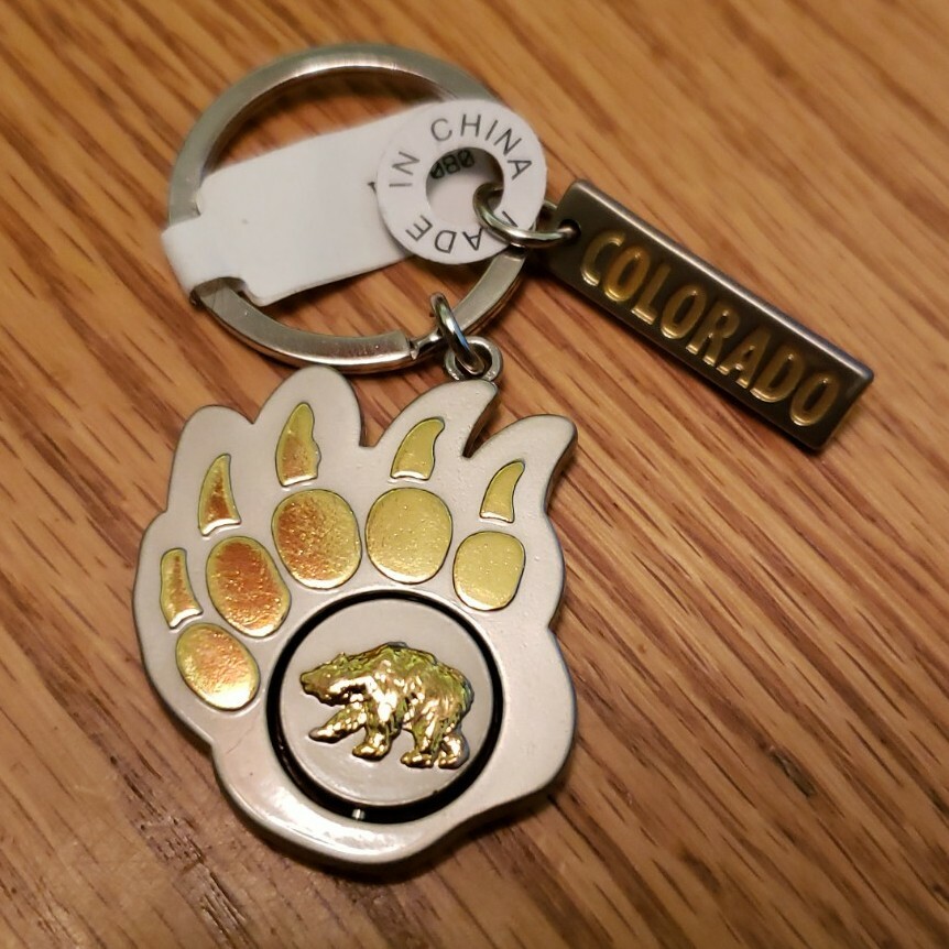 NEW COOL Colorado Chrome Bear Claw Spinner Key Chain Key Ring