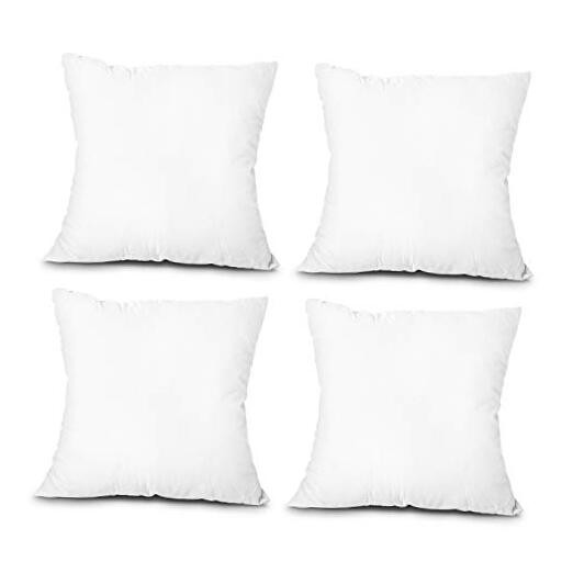 Throw Pillow Inserts, Set of 4 Lightweight Down Alternative Polyester 18"x18"