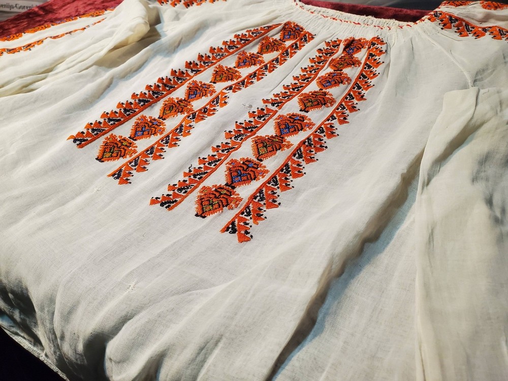 Exquisite Antique Romanian Silk Blouse