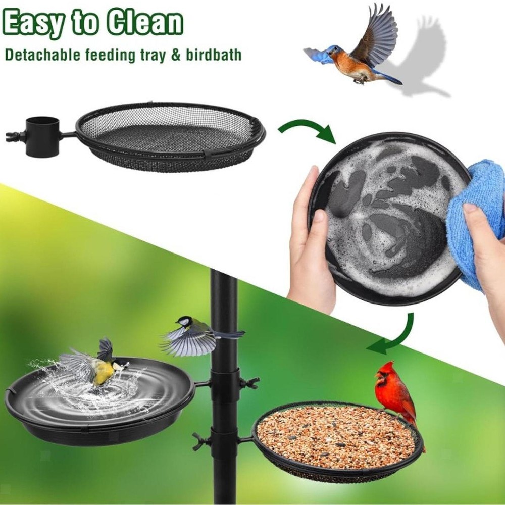 Bird Feeder Pole Bird Feeding Station Versatile Installation Outdoors Multi