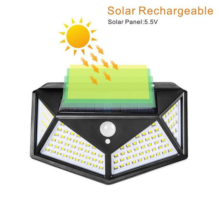 100 LED Solar Power PIR Motion Sensor Light Outdoor Waterproof (4 PACK)