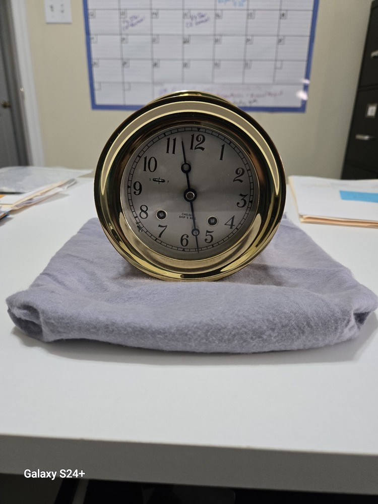 Chelsea 4.5" diameter Ship's Bell Hinge Bezel Clock