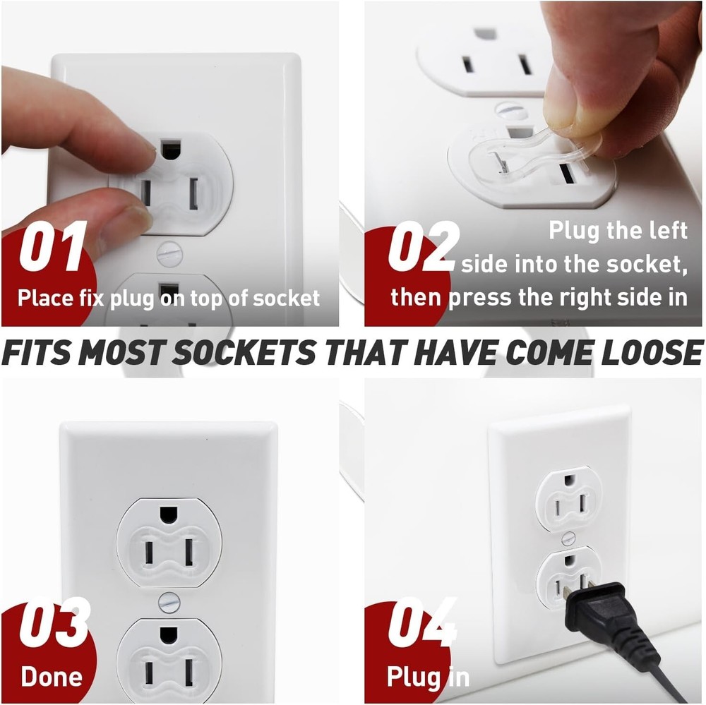 Universal 15-Pack Outlet Fix Plug - Flame-Retardant Solution for Loose Sockets
