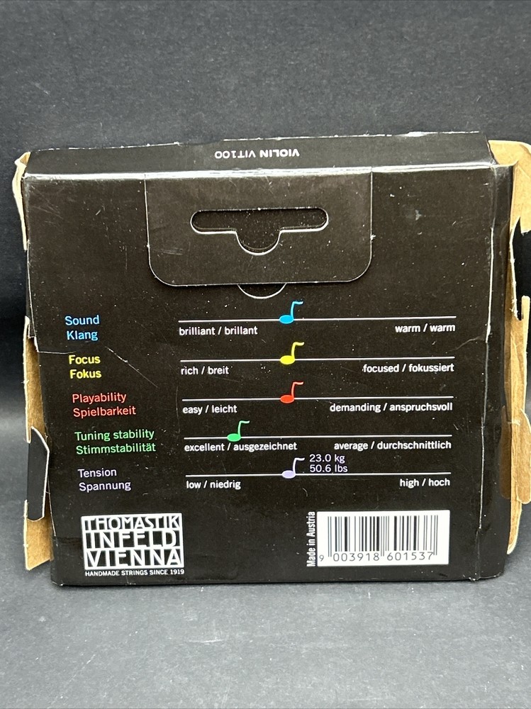 Thomastik Vision Titanium Solo VIT100 Medium, Synthetic Core, Violin Strings