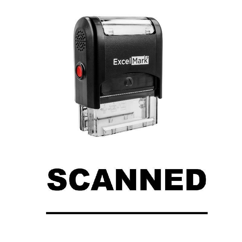 Line SCANNED Stamp - Self-Inking / Black