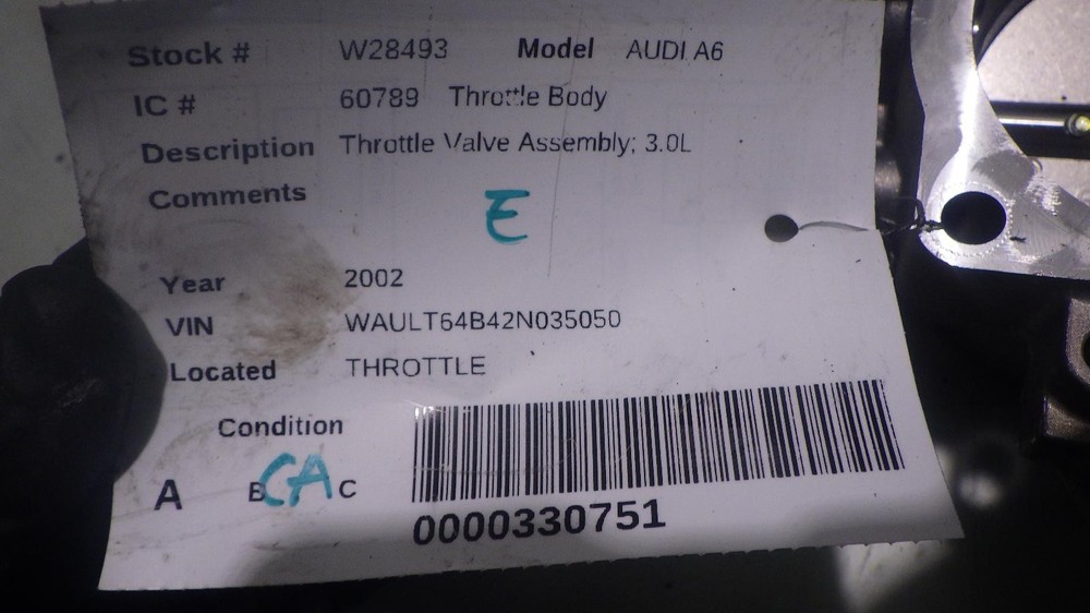 02 AUDI A6 Throttle Body