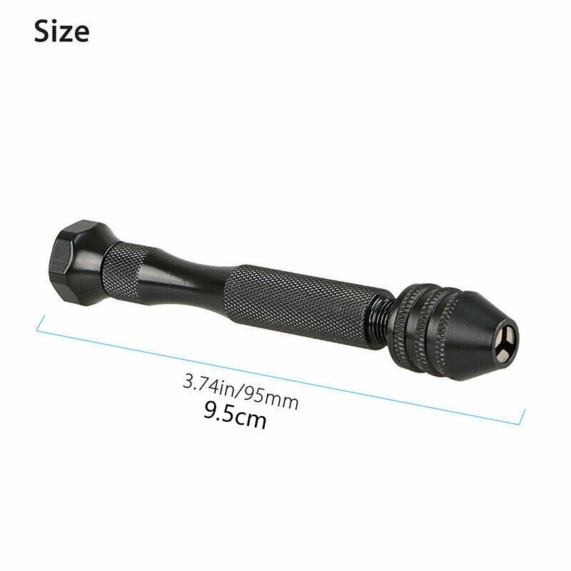 26Pcs Mini Micro Hand Drill Bit Kit Manual Keyless Chuck Pin Vise Rotary Tool a