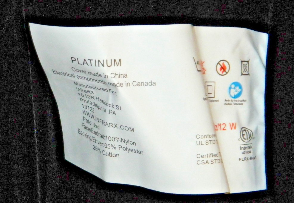 InfraRX 3-Panel Infrared Heating Pad in Box with Paperwork