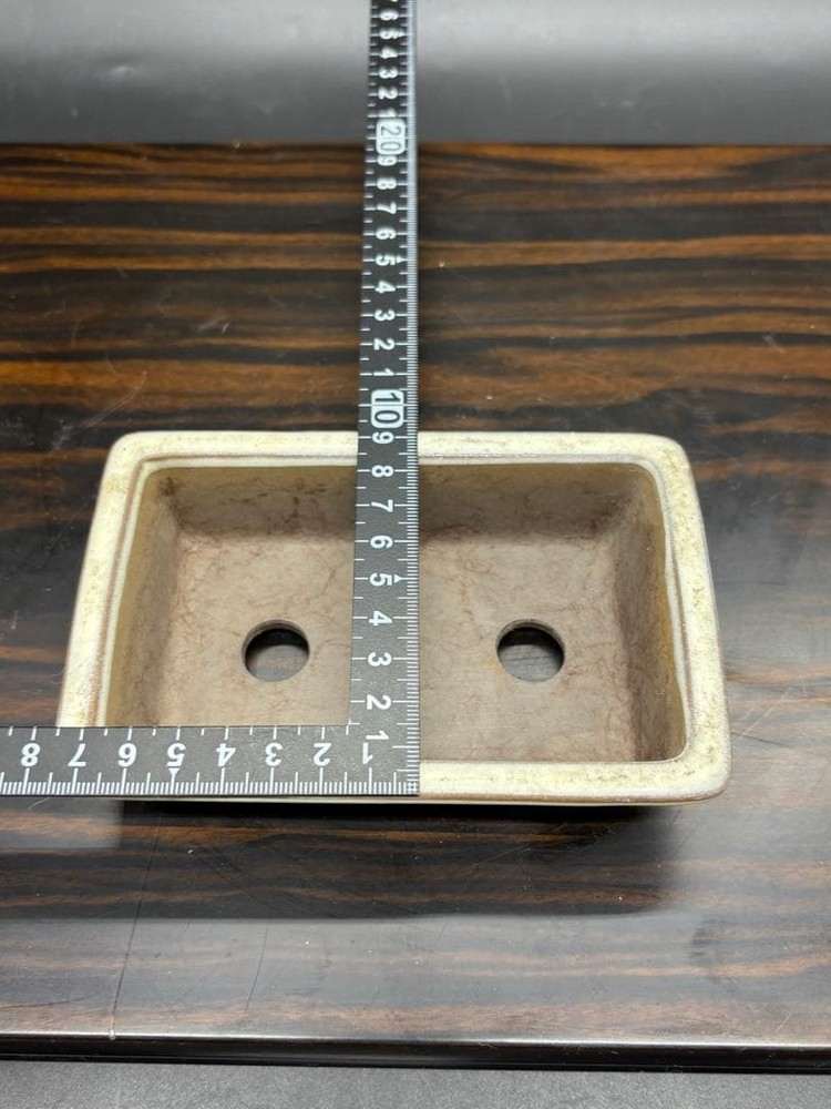 Pottery Rectangular Bonsai Pot White Japanese Art Shape Miniature Tree Container