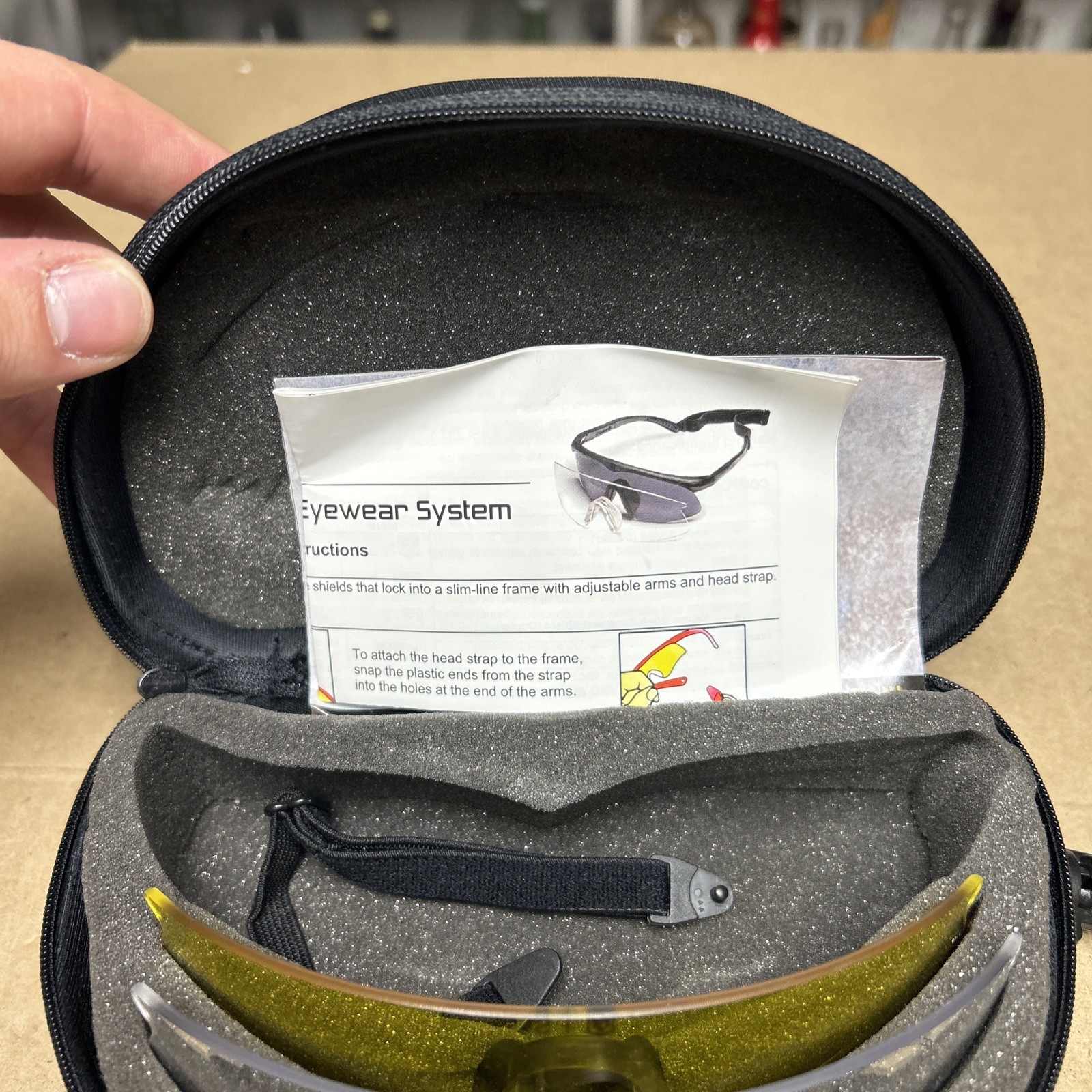 Revision Military Black Safety Glasses With Case And Lens ANSI Z 87 Impact