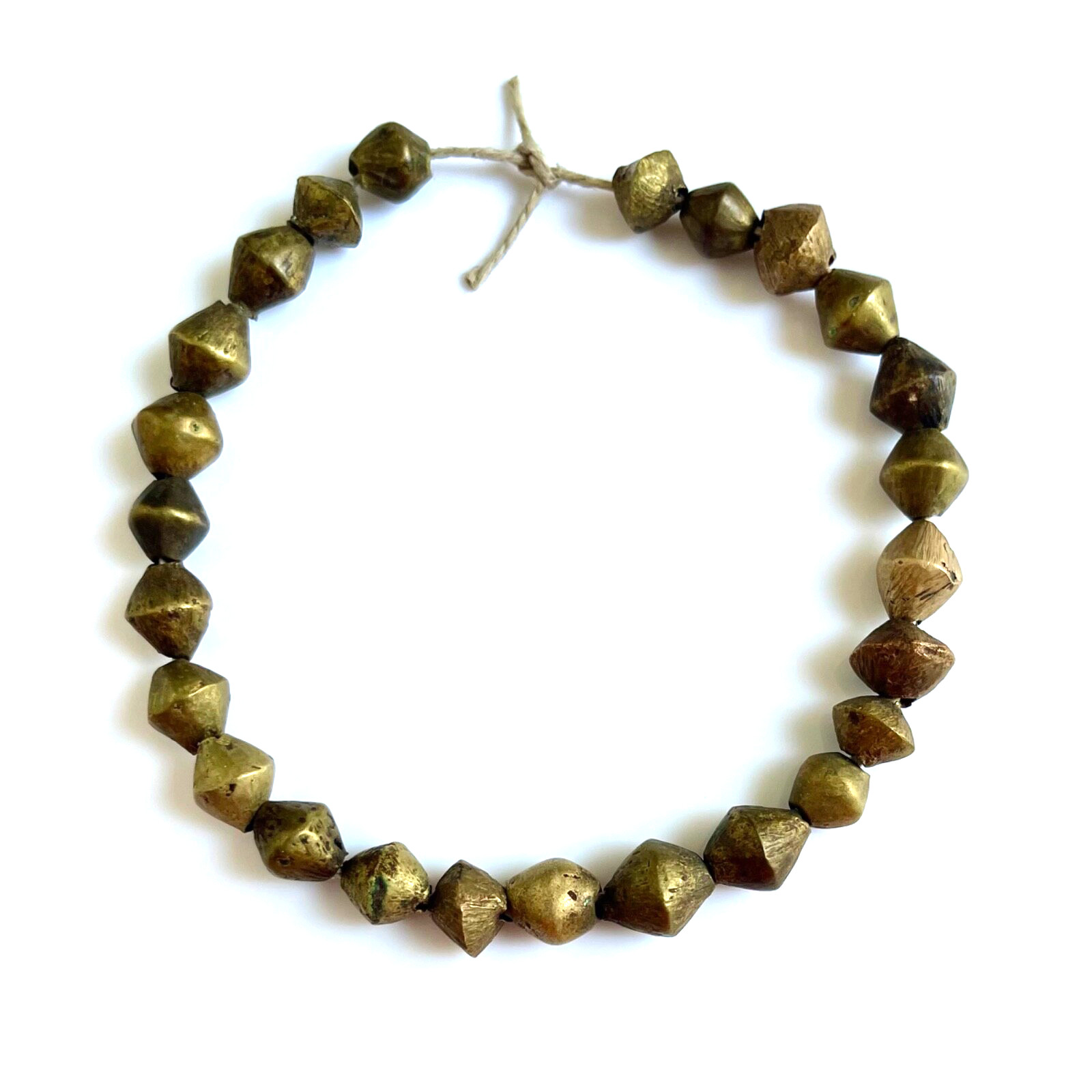25 Vintage 1940s Brass Bicone Beads From West Africa; Very Cool & Rustic