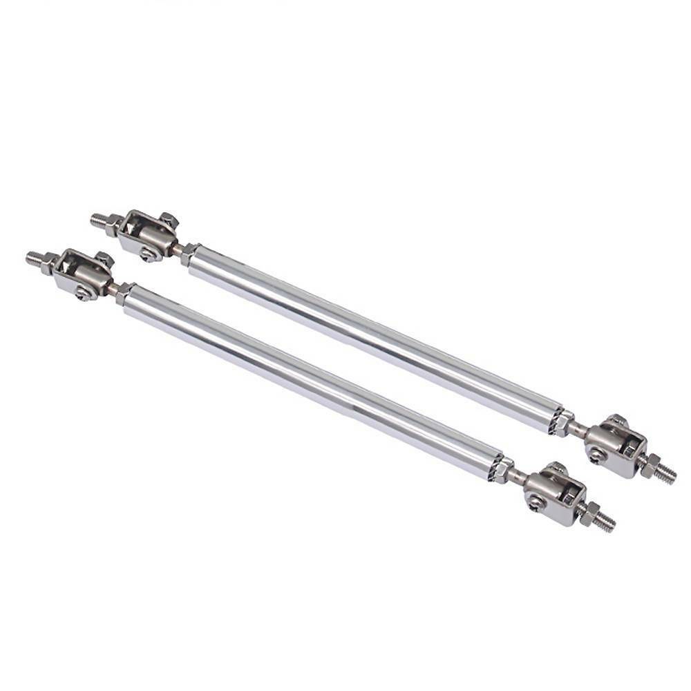 6''-8'' Adjustable Bumper Splitter Lip Spoiler Strut Support Rod Tie Bar SILVER