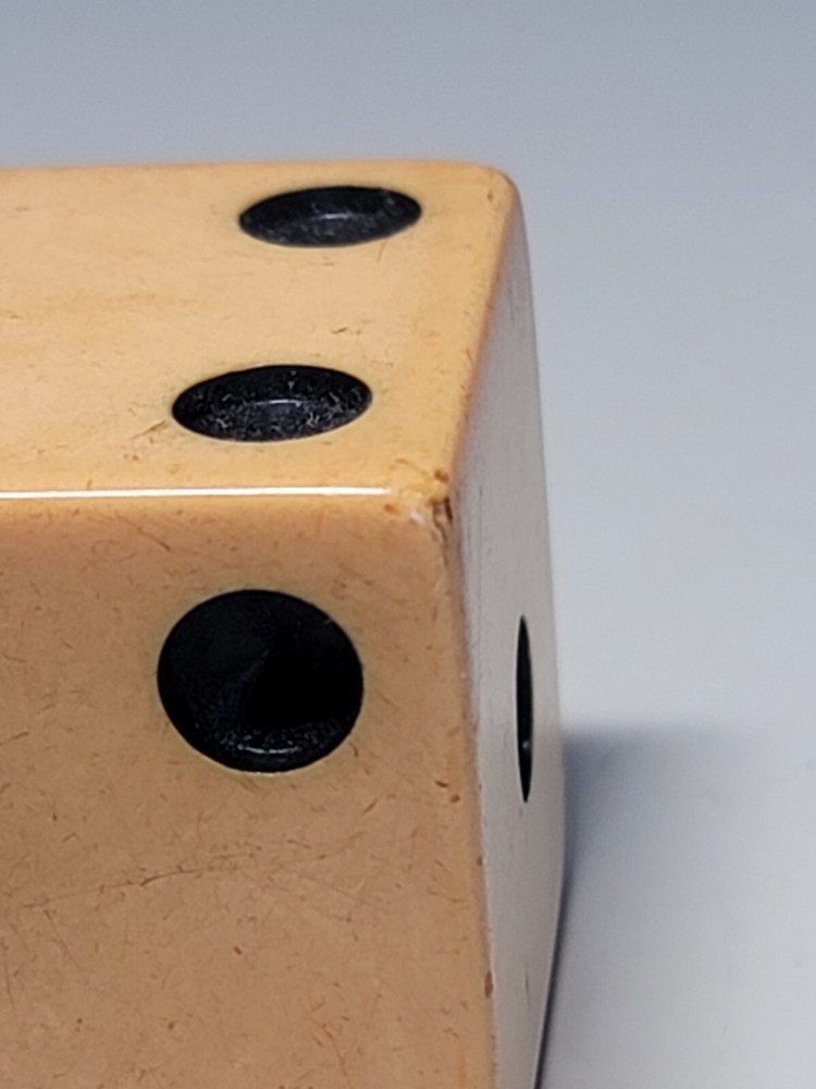 2pc Butterscotch Bakelite Dice Pair 77 Grams Vintage 1.25"