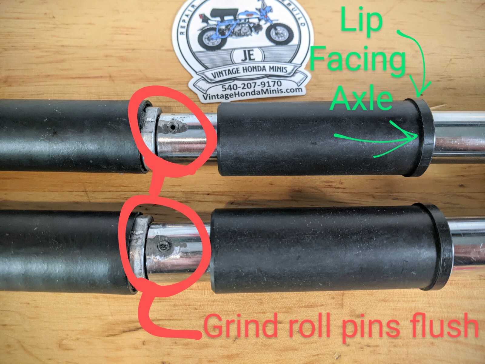 Front Fork - Delrin Bushing & Boot Upgrade Kit - Honda Z50 CT70 CT70H Mini Trail