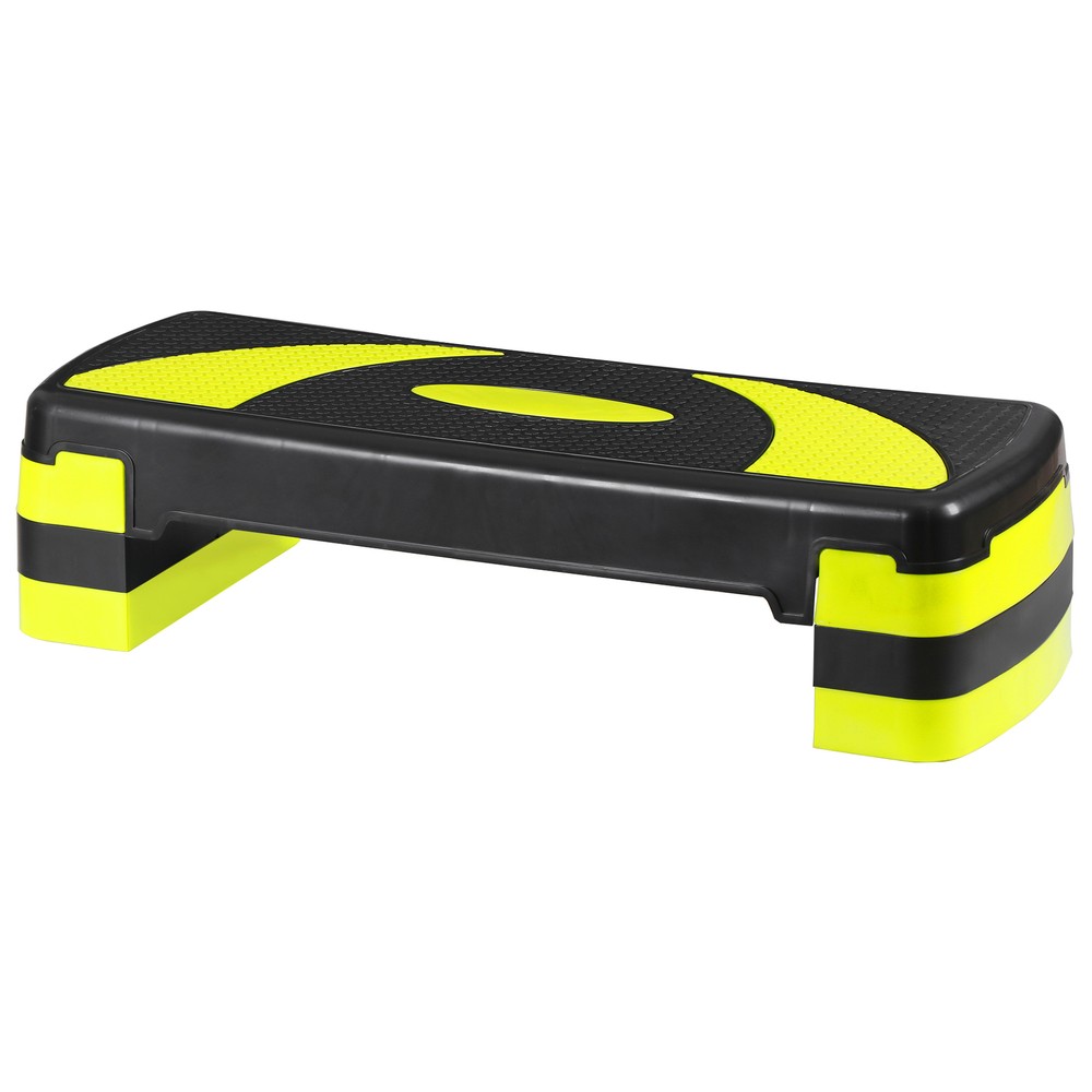 30"Aerobic Exercise Step Adjustable Aerobic Stepper Workout Step Platform Yellow