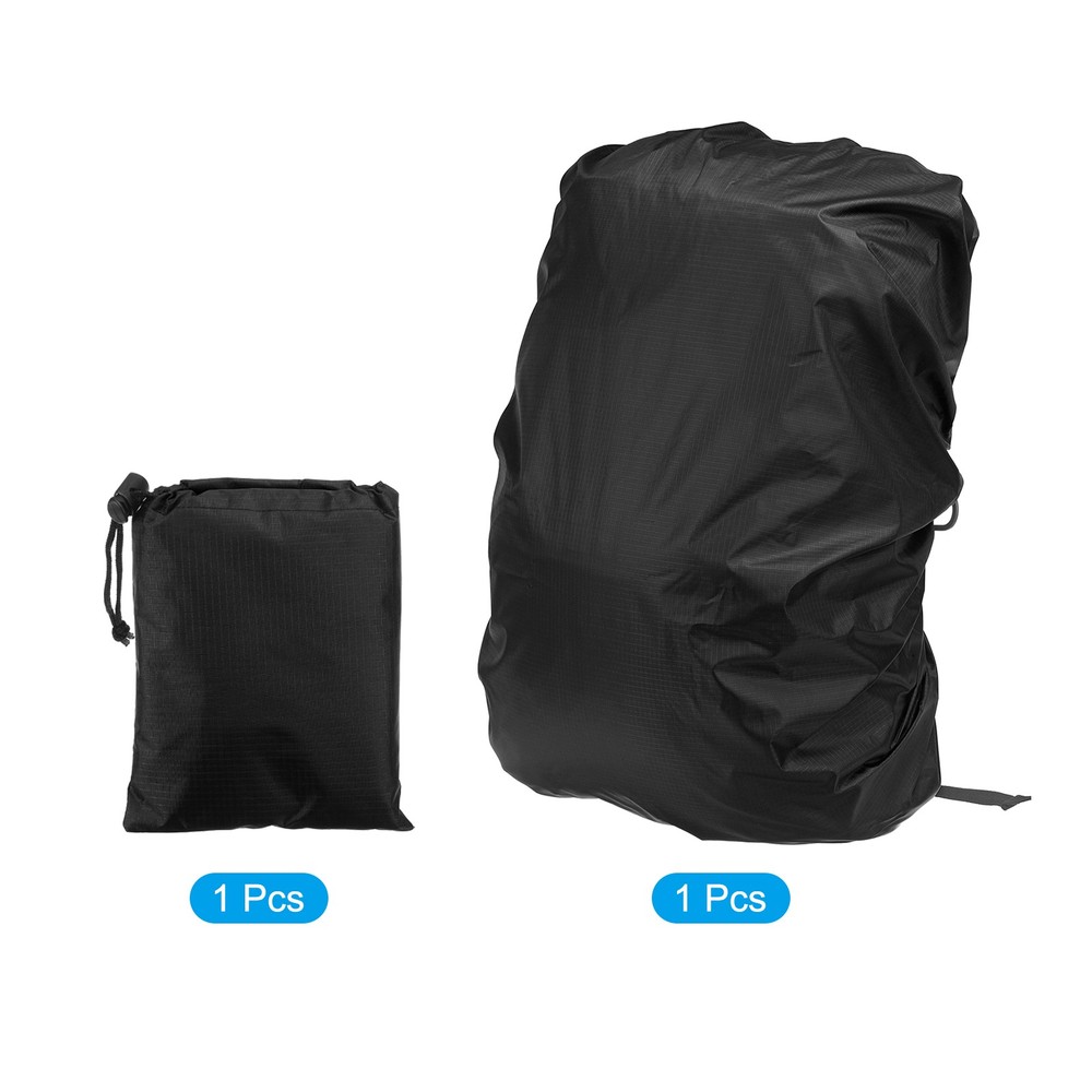 35-40L Backpack Rain Cover with Drawstring Bag, S, Black Checkered