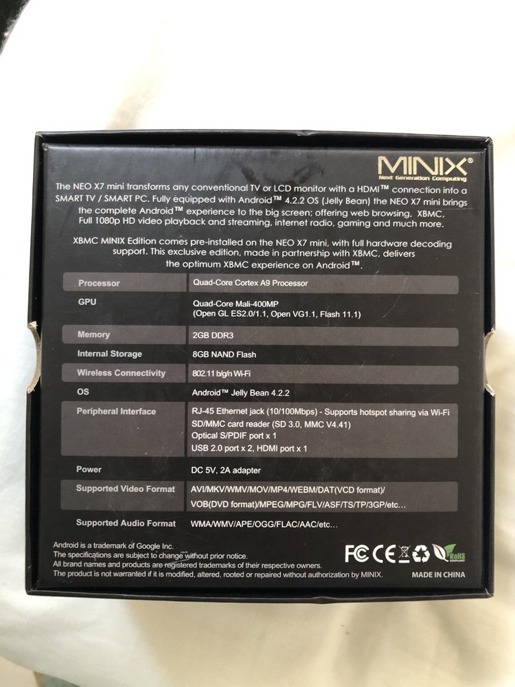 MINIX -Next Generation Computing NEO X 7 mini-Quad Core Media Hub