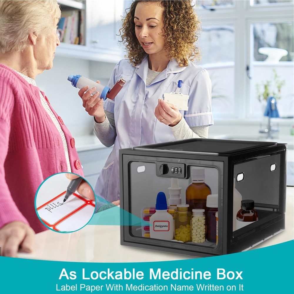 Combination Lock Boxes for Personal Items, Lockable Storage for Office Locker...