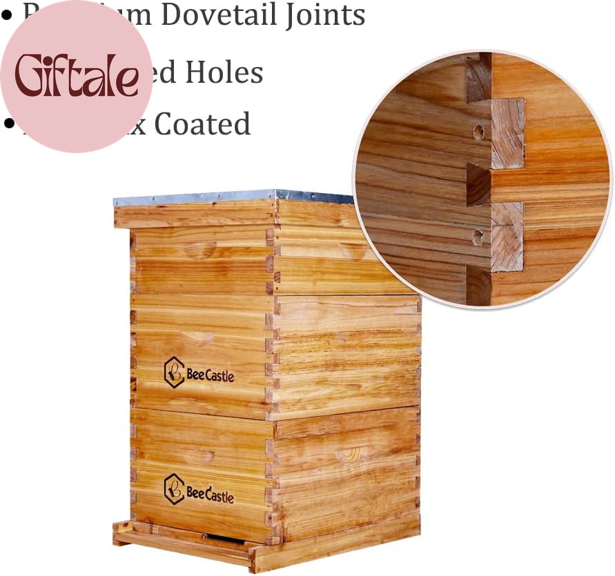 8 Frame Langstroth Bee Hive Coated with Beeswax Includes Beehive Frames and Waxe